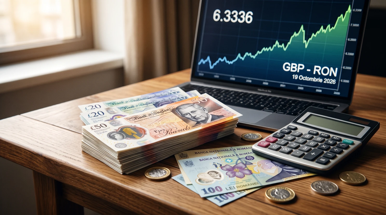 Grafic cotatie lira sterlina gbp ron maxim octombrie 2026